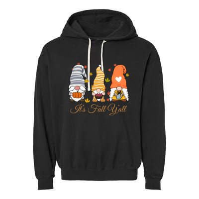 It's Fall Y'all Cute Gnomes Garment-Dyed Fleece Hoodie