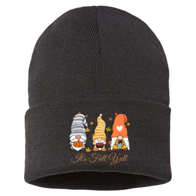 It's Fall Y'all Cute Gnomes Sustainable Knit Beanie