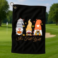 It's Fall Y'all Cute Gnomes Golf Towel