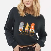 It's Fall Y'all Cute Gnomes Cropped Pullover Crew