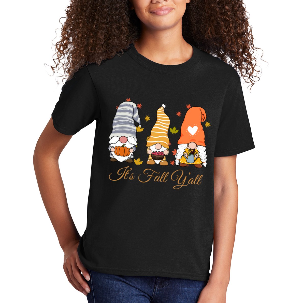 It's Fall Y'all Cute Gnomes Kids T-Shirt