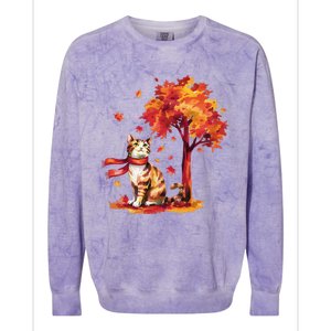 ItS Fall YAll Cat Leaf Fall Tree Hello Autumn Thanksgiving Colorblast Crewneck Sweatshirt