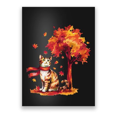 ItS Fall YAll Cat Leaf Fall Tree Hello Autumn Thanksgiving Poster