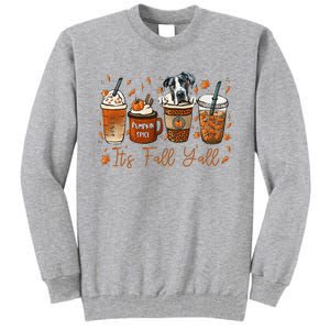 It’S Fall Y’All Great Dane Coffee Pumpkin Spice Latte Autumn Tall Sweatshirt