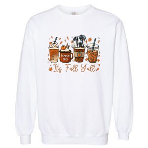 It’S Fall Y’All Great Dane Coffee Pumpkin Spice Latte Autumn Garment-Dyed Sweatshirt