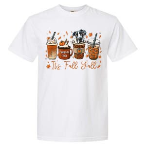 It’S Fall Y’All Great Dane Coffee Pumpkin Spice Latte Autumn Garment-Dyed Heavyweight T-Shirt