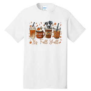 It’S Fall Y’All Great Dane Coffee Pumpkin Spice Latte Autumn Tall T-Shirt