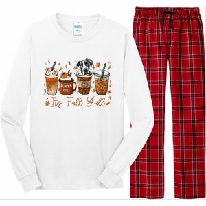 It’S Fall Y’All Great Dane Coffee Pumpkin Spice Latte Autumn Long Sleeve Pajama Set