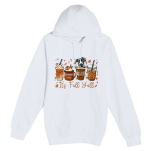 It’S Fall Y’All Great Dane Coffee Pumpkin Spice Latte Autumn Premium Pullover Hoodie