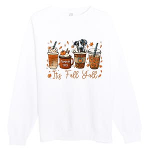 It’S Fall Y’All Great Dane Coffee Pumpkin Spice Latte Autumn Premium Crewneck Sweatshirt