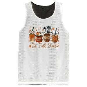 It’S Fall Y’All Great Dane Coffee Pumpkin Spice Latte Autumn Mesh Reversible Basketball Jersey Tank