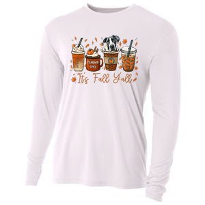 It’S Fall Y’All Great Dane Coffee Pumpkin Spice Latte Autumn Cooling Performance Long Sleeve Crew