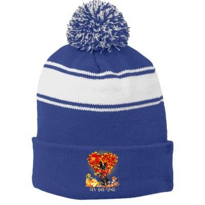 ItS Fall YAll Blue Heeler Dog Lovers Thanksgiving Gift Stripe Pom Pom Beanie