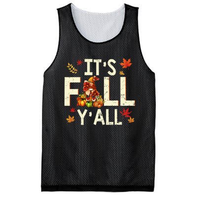 Its Fall Yall Gnome Pumpkin Halloween Thanksgiving Autumn Mesh Reversible Basketball Jersey Tank