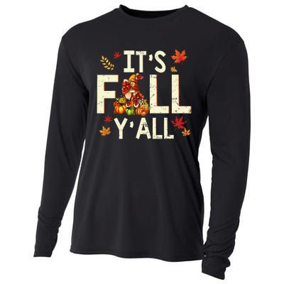 Its Fall Yall Gnome Pumpkin Halloween Thanksgiving Autumn Cooling Performance Long Sleeve Crew