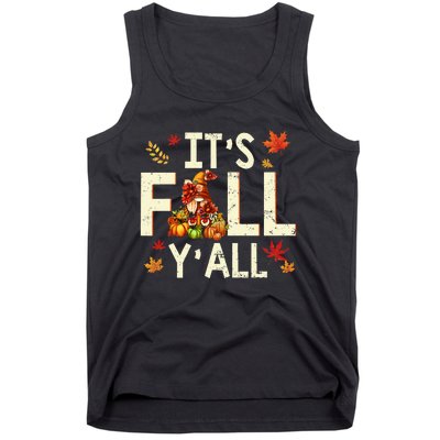 Its Fall Yall Gnome Pumpkin Halloween Thanksgiving Autumn Tank Top