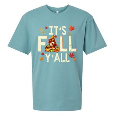 Its Fall Yall Gnome Pumpkin Halloween Thanksgiving Autumn Sueded Cloud Jersey T-Shirt