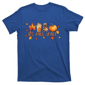 ItS Fall YAll Pumpkin Spice Latte Autumn Dog Pug Great Gift T-Shirt