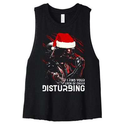 I Find Your Lack Of Cheer Disturbing Star Movie Wars Darth Santa Claus Women's Racerback Cropped Tank