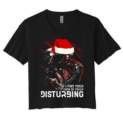 I Find Your Lack Of Cheer Disturbing Star Movie Wars Darth Santa Claus Women's Crop Top Tee