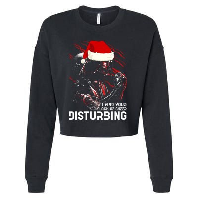 I Find Your Lack Of Cheer Disturbing Star Movie Wars Darth Santa Claus Cropped Pullover Crew