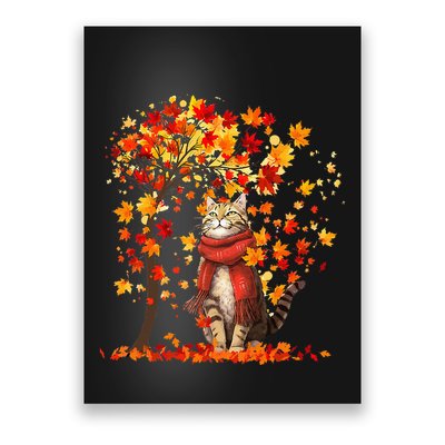 ItS Fall YAll Cat Leaf Fall Tree Hello Autumn Thanksgiving Poster