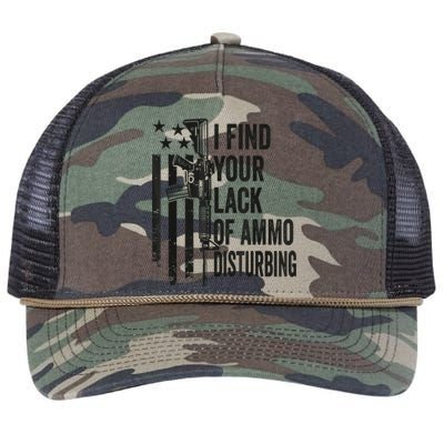 I Find Your Lack Of Ammo Disturbing Funny Gun Camo Guns Retro Rope Trucker Hat Cap