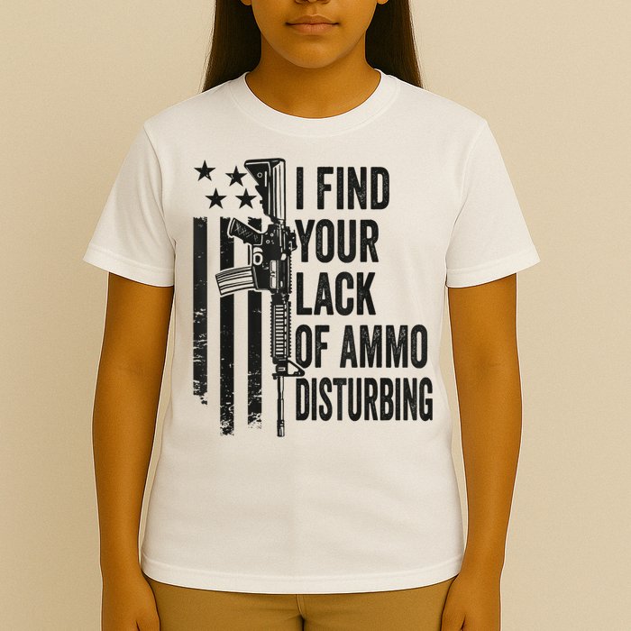 I Find Your Lack Of Ammo Disturbing Funny Gun Camo Guns T-Shirt