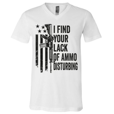 I Find Your Lack Of Ammo Disturbing Funny Gun Camo Guns V-Neck T-Shirt