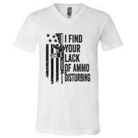 I Find Your Lack Of Ammo Disturbing Funny Gun Camo Guns V-Neck T-Shirt