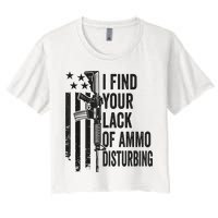 I Find Your Lack Of Ammo Disturbing Funny Gun Camo Guns Crop Top