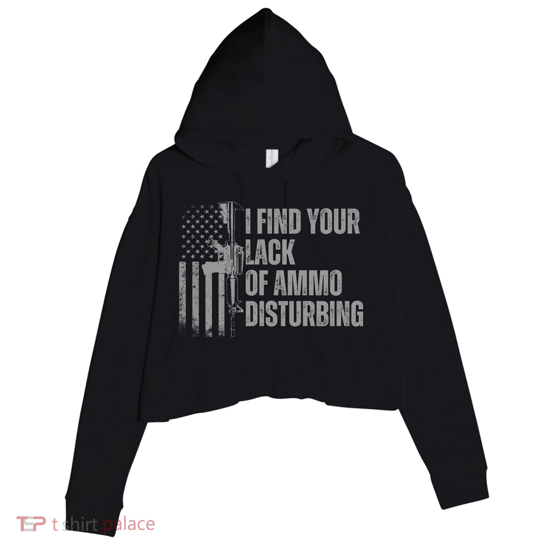 I Find Your Lack Of Ammo Disturbing Crop Fleece Hoodie