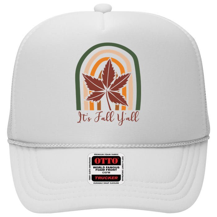 It's Fall Y'all Nature Rainbow High Crown Mesh Back Trucker Hat