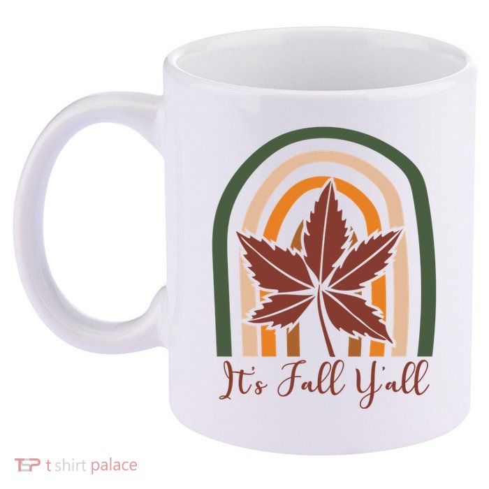 It's Fall Y'all Nature Rainbow 11oz C Handle Ceramic Mug