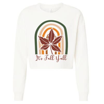 It's Fall Y'all Nature Rainbow Cropped Pullover Crew