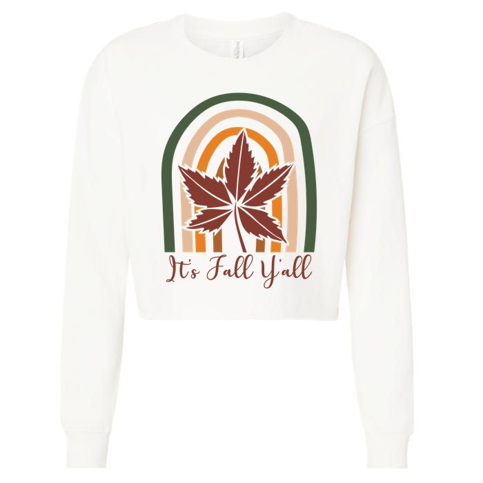 It's Fall Y'all Nature Rainbow Cropped Pullover Crew
