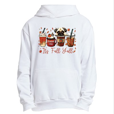 It’S Fall Y’All Pug Dog Coffee Pumpkin Spice Latte Autumn Urban Pullover Hoodie