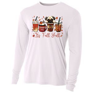 It’S Fall Y’All Pug Dog Coffee Pumpkin Spice Latte Autumn Cooling Performance Long Sleeve Crew