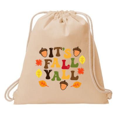 Its Fall Yall Leaves Cute Autumn Thanksgiving Women Drawstring Bag