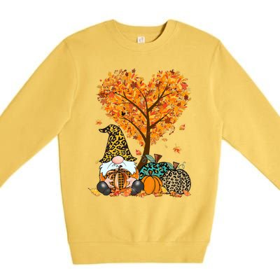 It's Fall Y'all Cute Gnomes Pumpkin Autumn Tree Fall Leaves Premium Crewneck Sweatshirt