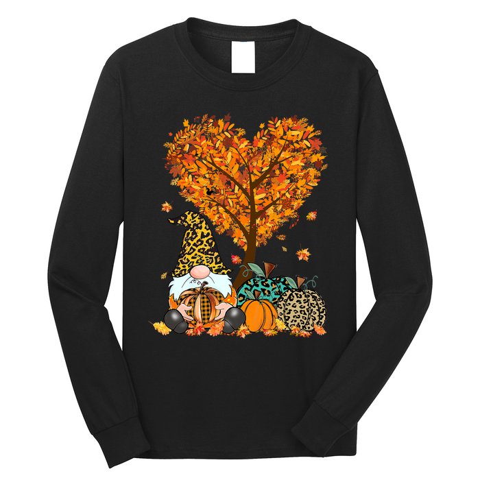 It's Fall Y'all Cute Gnomes Pumpkin Autumn Tree Fall Leaves Long Sleeve Shirt