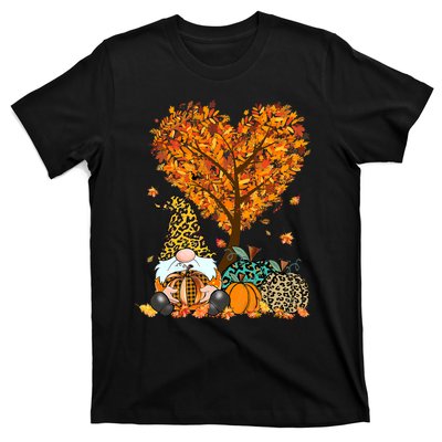 It's Fall Y'all Cute Gnomes Pumpkin Autumn Tree Fall Leaves T-Shirt