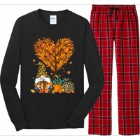 It's Fall Y'all Cute Gnomes Pumpkin Autumn Tree Fall Leaves Long Sleeve Pajama Set