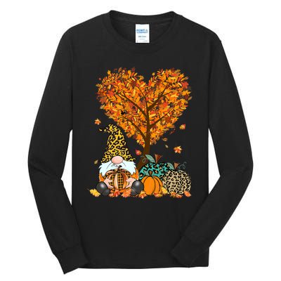 It's Fall Y'all Cute Gnomes Pumpkin Autumn Tree Fall Leaves Tall Long Sleeve T-Shirt