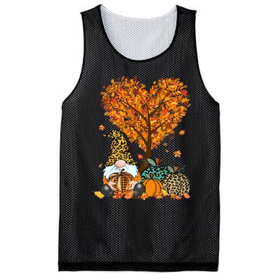 It's Fall Y'all Cute Gnomes Pumpkin Autumn Tree Fall Leaves Mesh Reversible Basketball Jersey Tank