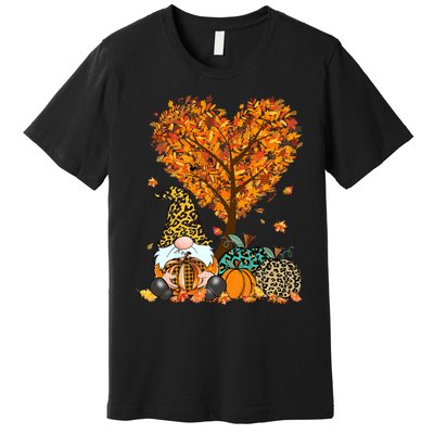 It's Fall Y'all Cute Gnomes Pumpkin Autumn Tree Fall Leaves Premium T-Shirt