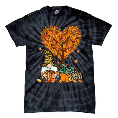 It's Fall Y'all Cute Gnomes Pumpkin Autumn Tree Fall Leaves Tie-Dye T-Shirt