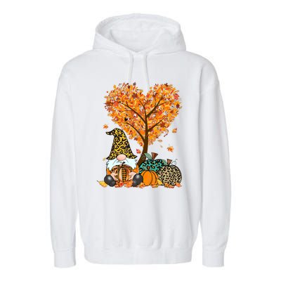 It's Fall Y'all Cute Gnomes Pumpkin Autumn Tree Fall Leaves Garment-Dyed Fleece Hoodie