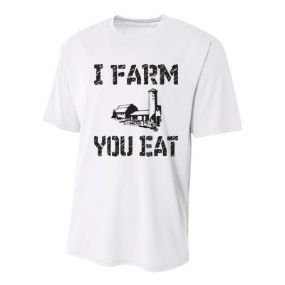 I Farm You Eat Funny Farming Pride Local Farmer Appreciation Youth Performance Sprint T-Shirt
