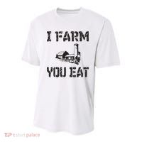 I Farm You Eat Funny Farming Pride Local Farmer Appreciation Youth Performance Sprint T-Shirt